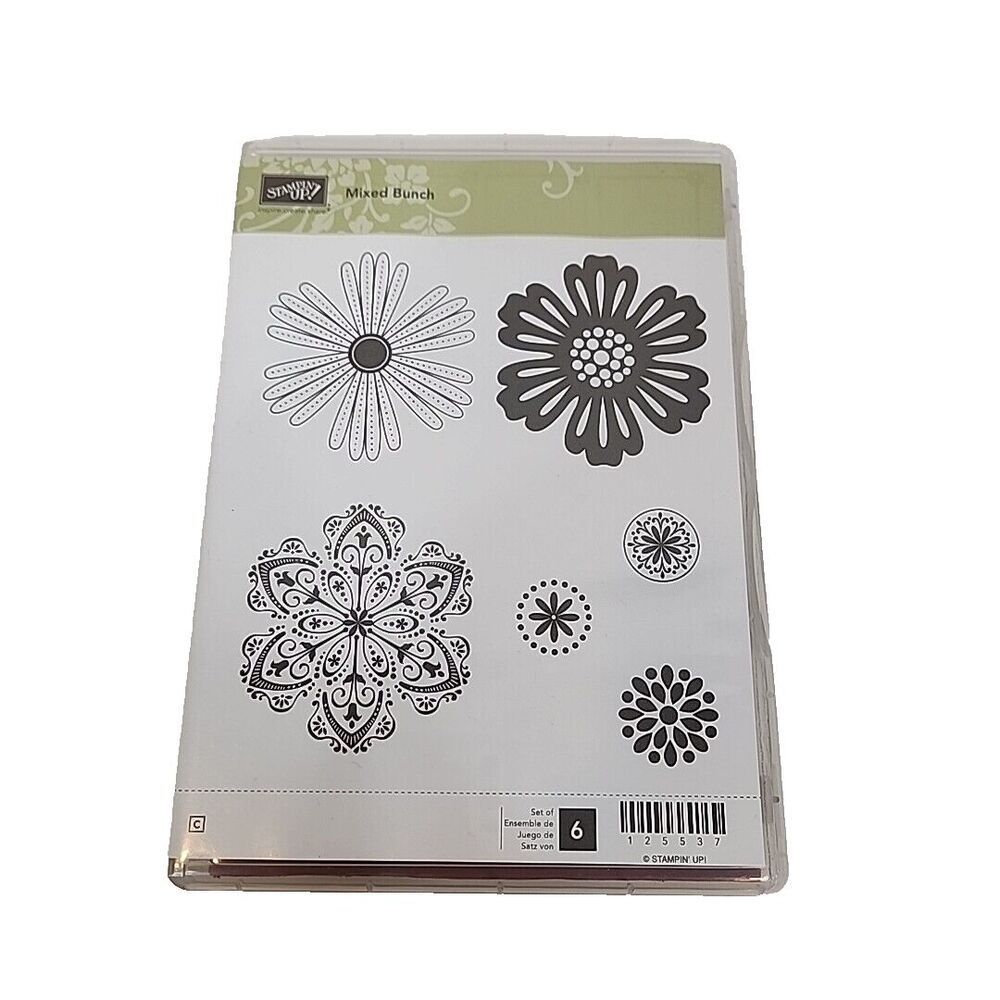 Stampin' Up! MIXED BUNCH‎ Stamp Set of 6 125537 Flowers Floral Garden